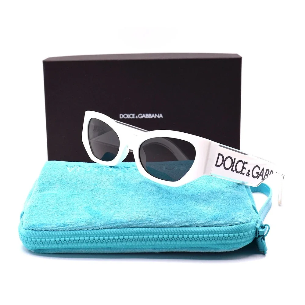 DOLCE&GABBANA DG6186 WHITE DARK GREY LENS AUTHENTIC SUNGLASSES